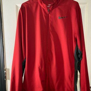 Nike Dri Fit Red Zip Up Jacket Size L